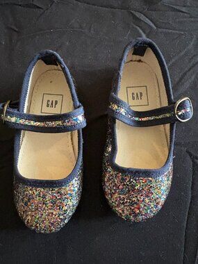 GAP Glitter Toddler Dress Shoes Multicolor Sparkle, size 6